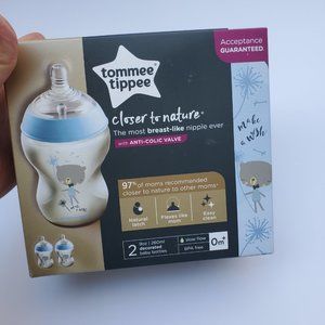 Tommee Tippee Baby Bottles, Blue 9oz, 2 Count | Slow Flow Nip Closer to Nature.